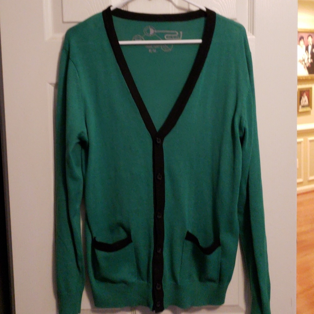 Mens 21men size medium green cardigan